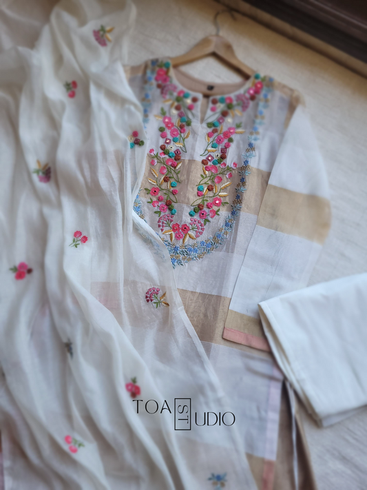 Ivory Saraswati 4 Pc Set (Ready To ship)