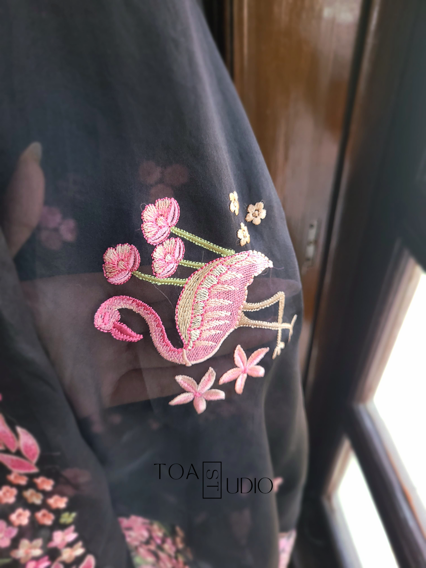 Flamingo Unstitch suit. (Ready To Ship)