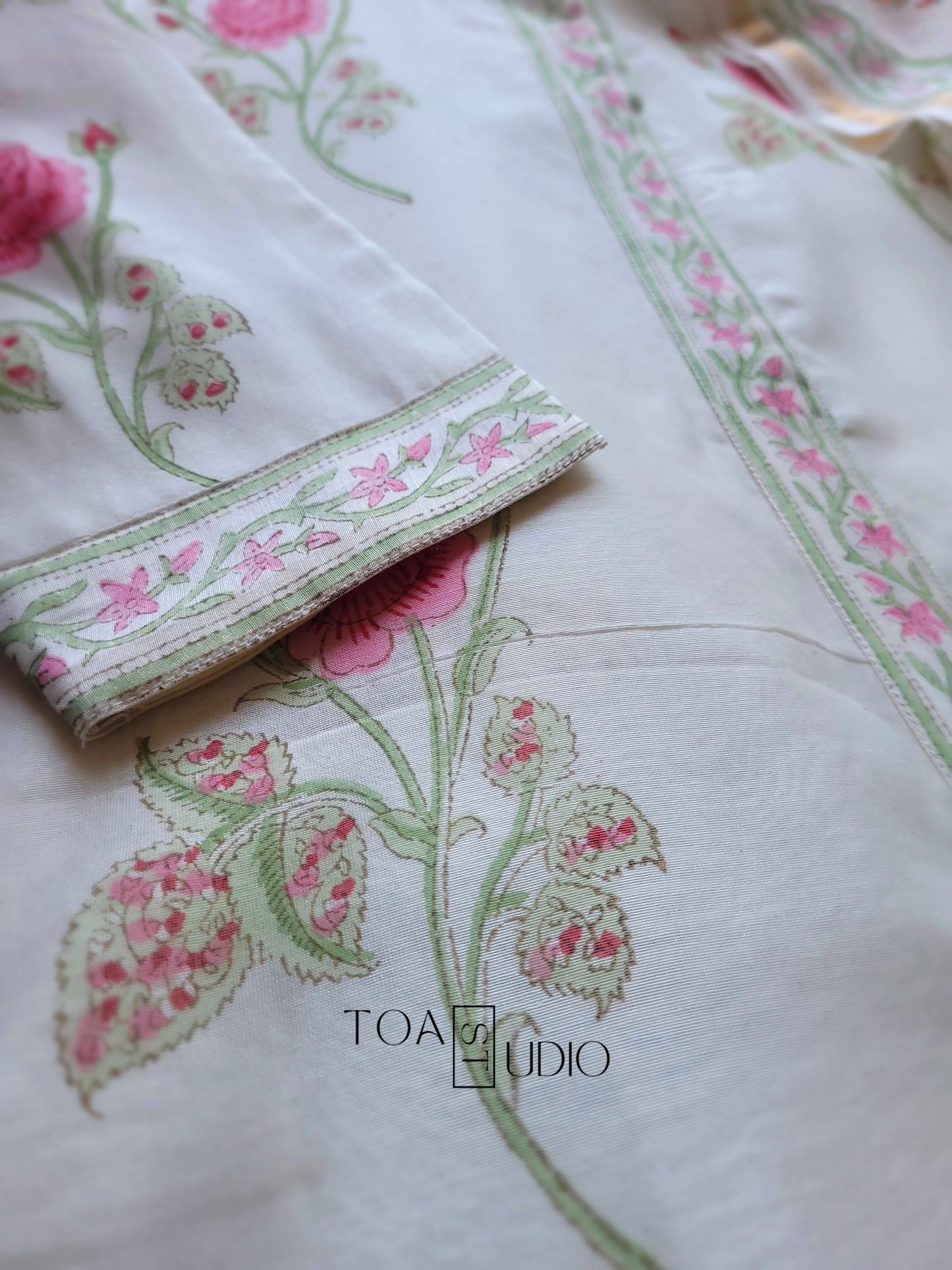 Rose Chanderi suit Set  ( Readystock)