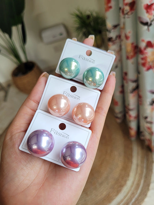 Pearl Globe Studs- 18mm