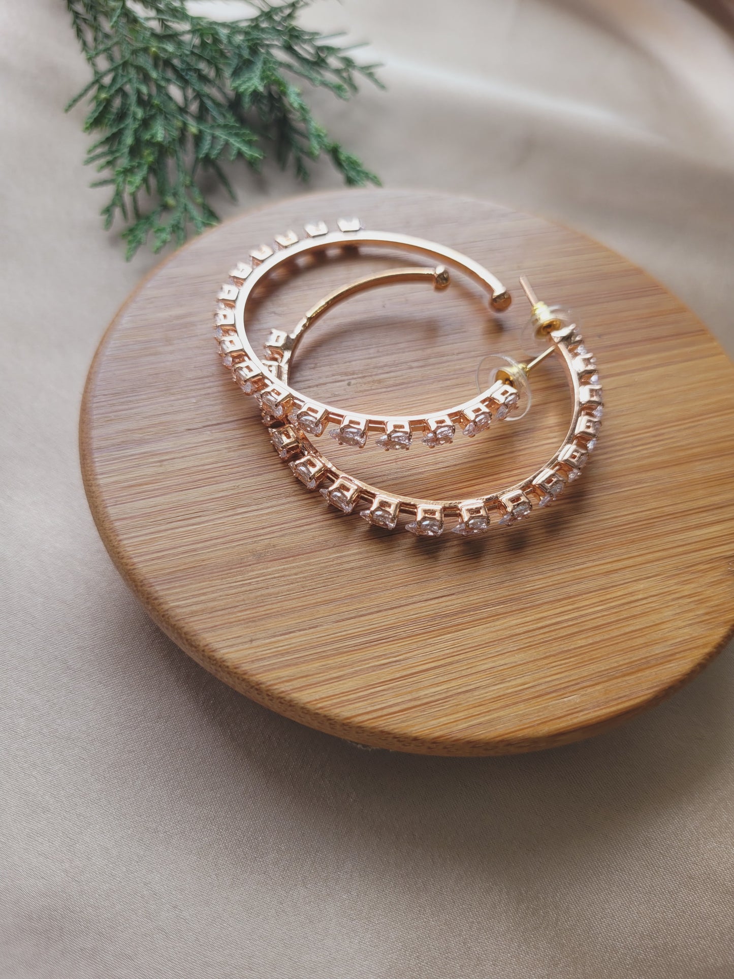 Swarovski Hoops - Rose Drop Cut