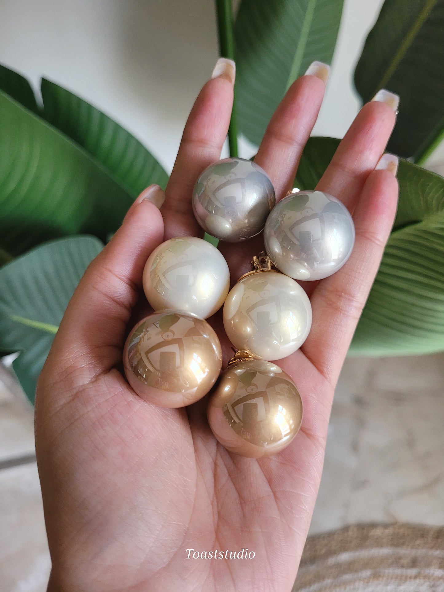 Pearl Globe Studs- 25mm