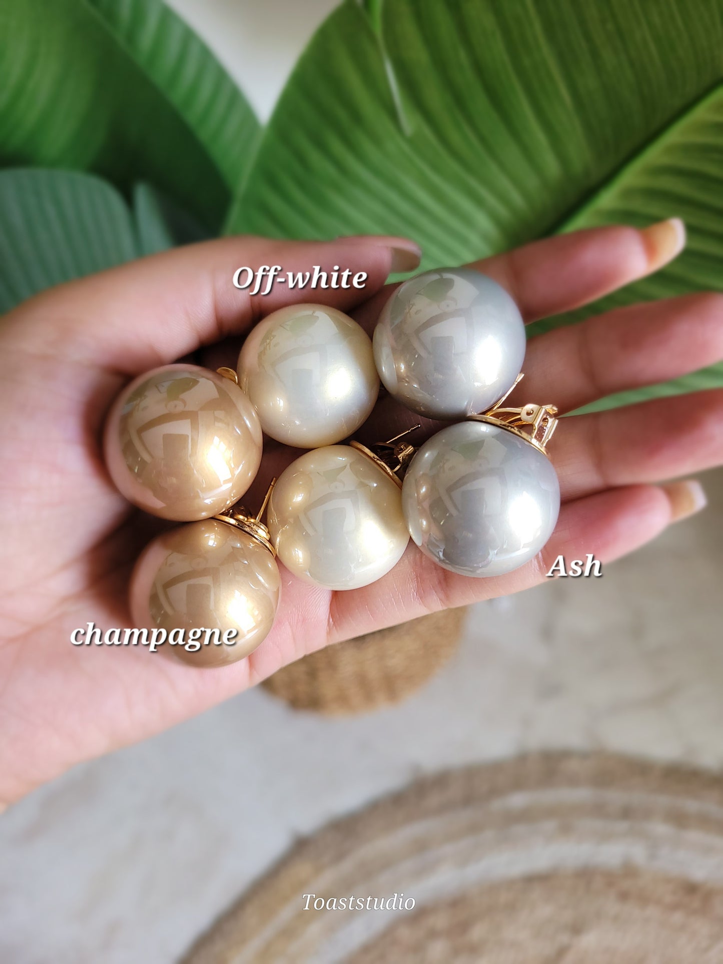 Pearl Globe Studs- 25mm