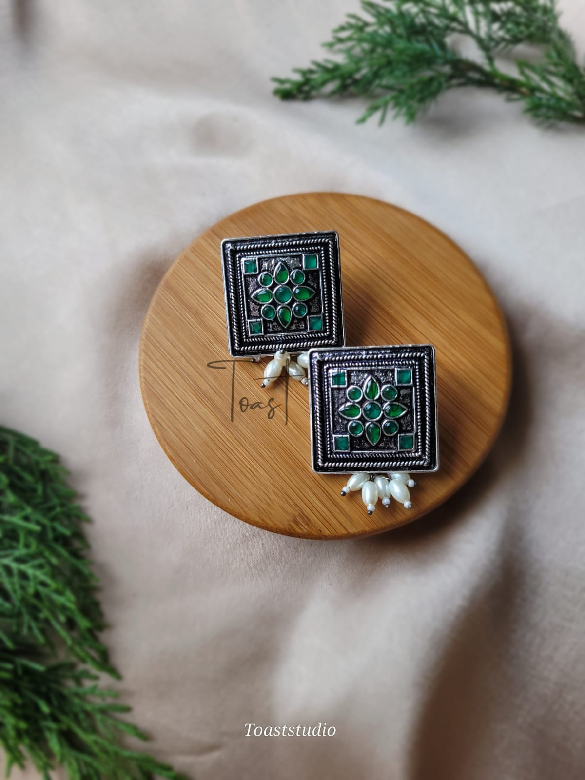 Green Cubic Stud