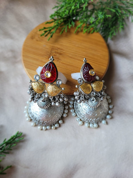 Maroon Stone Earrings