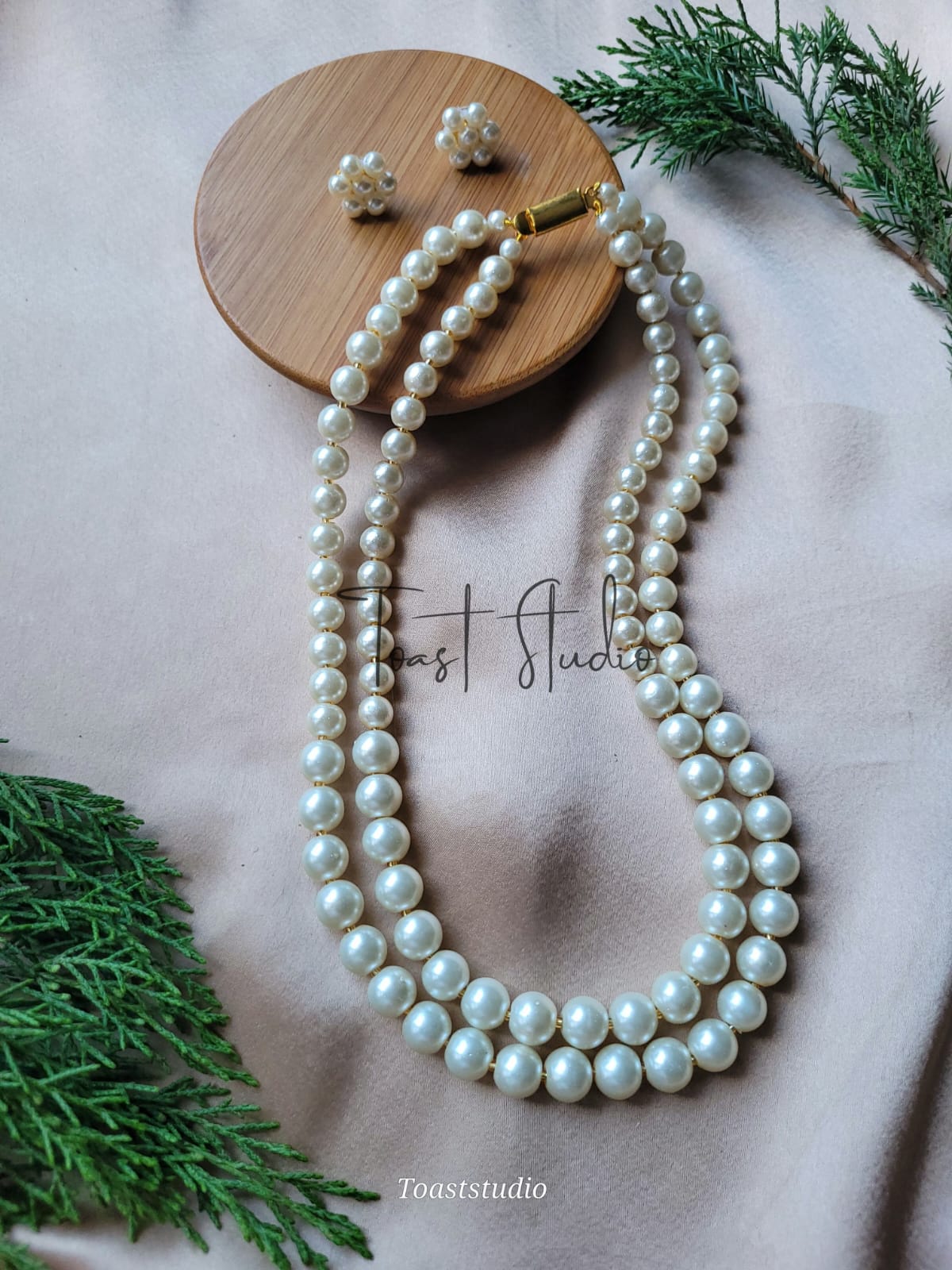 Ellora Double Line Pearl Necklace