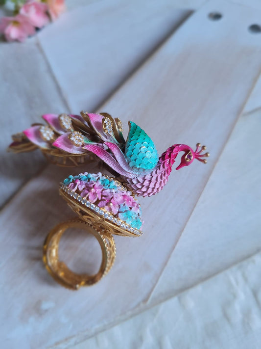 Meenakari Cocktail Ring- Adjustable