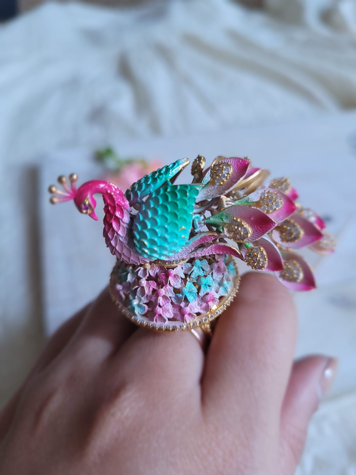 Meenakari Cocktail Ring- Adjustable