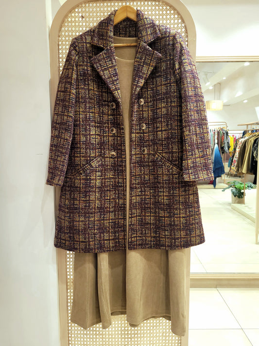 Brown check Blazer & Dress