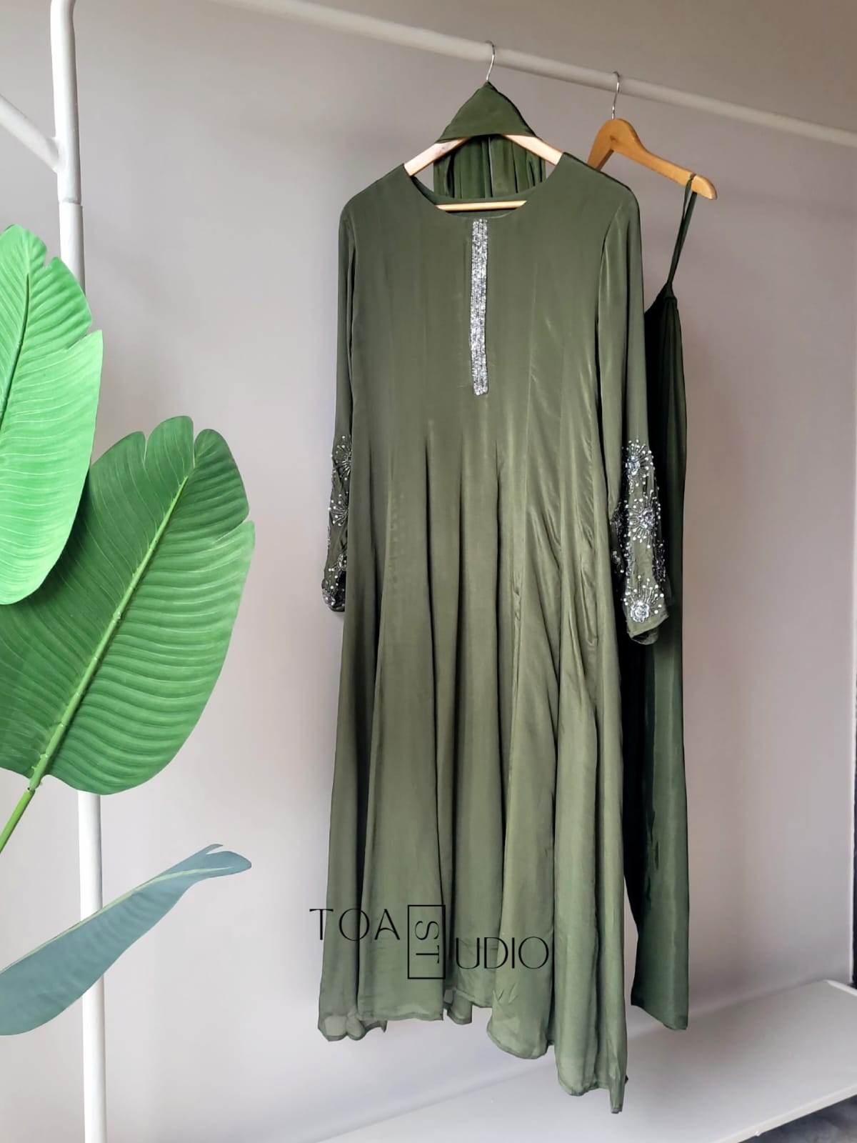 Silver Chinon Anarkali (Ready To Ship)