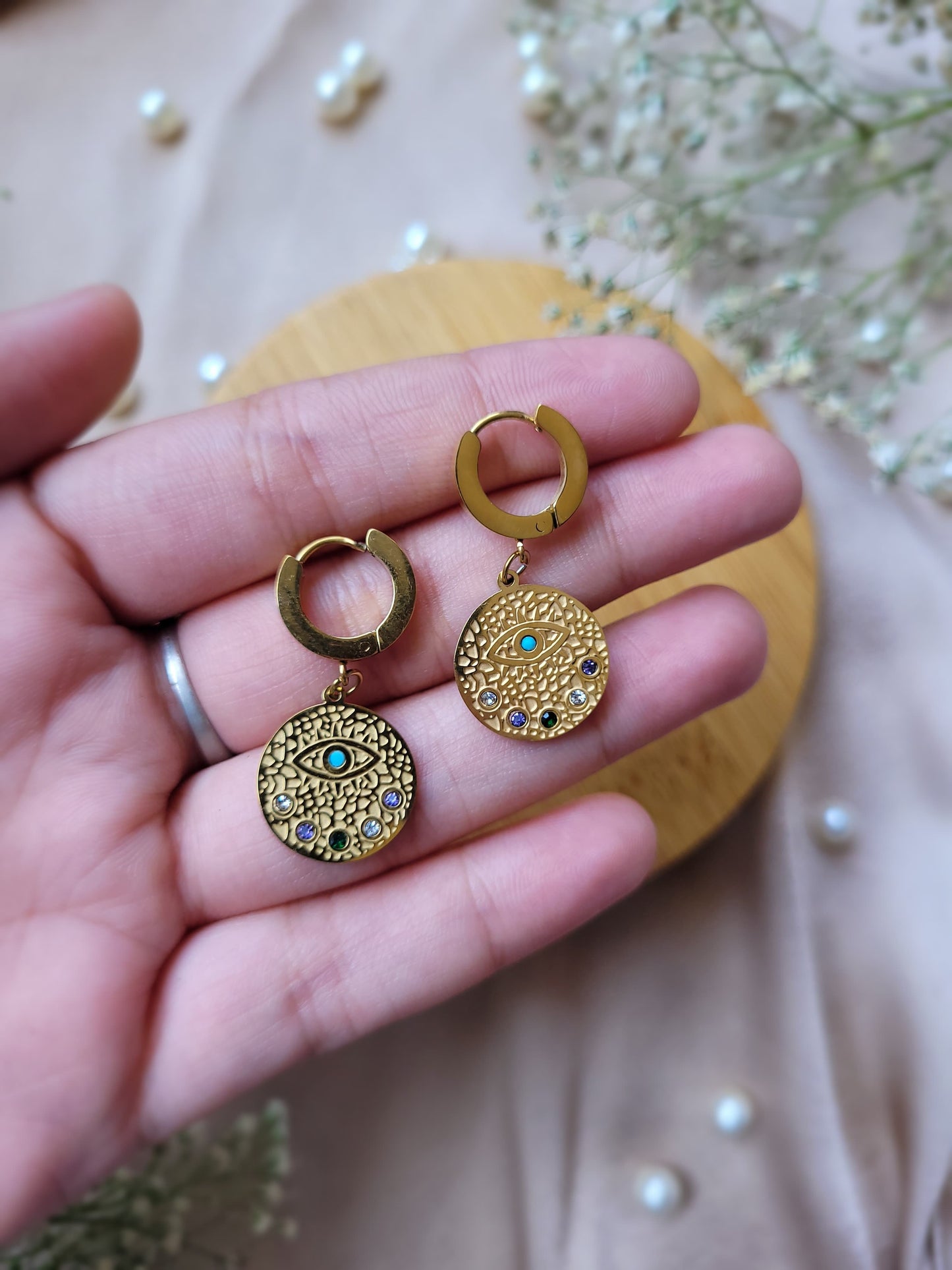 Evil Golden Plate Earrings