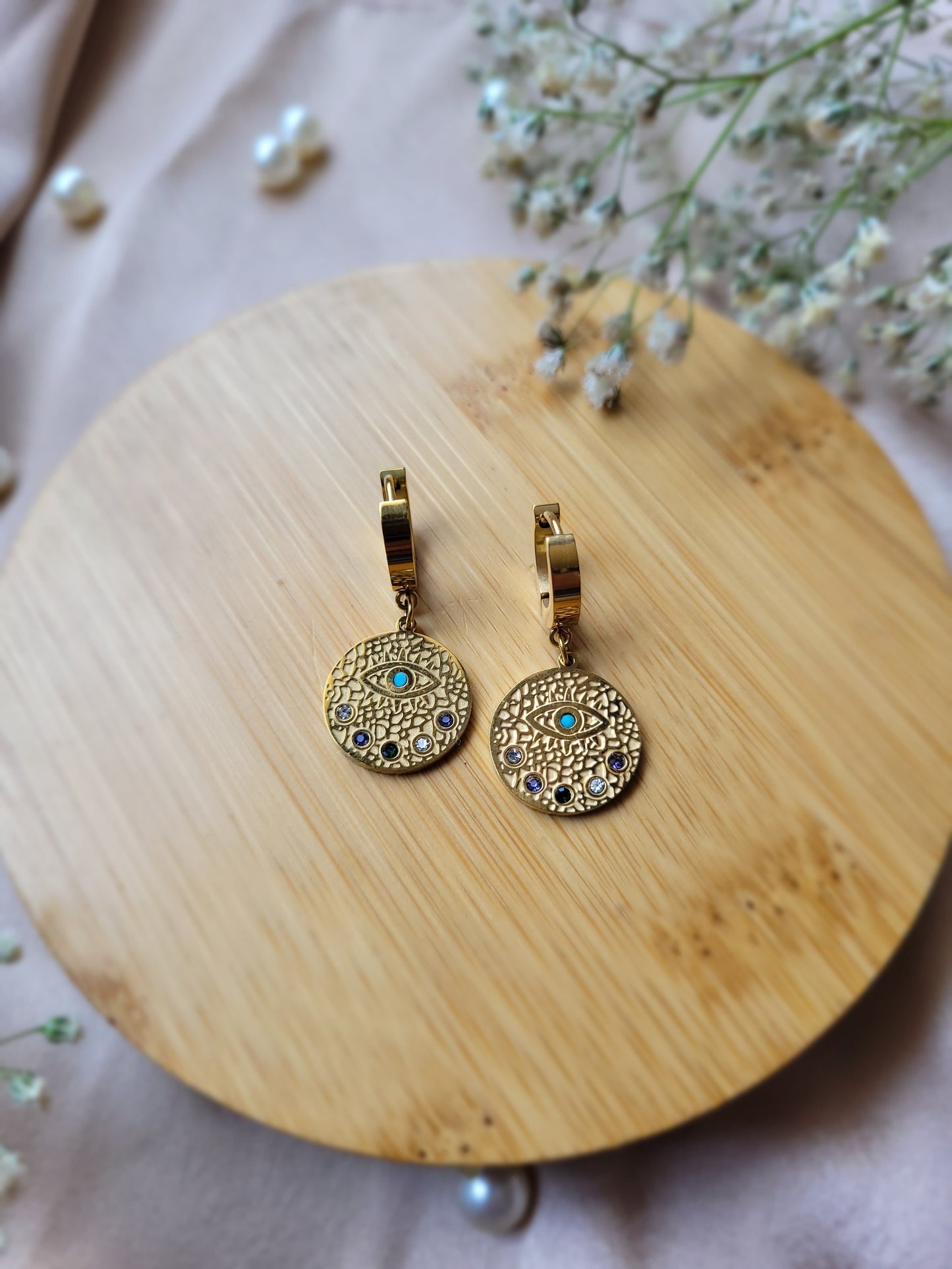 Evil Golden Plate Earrings