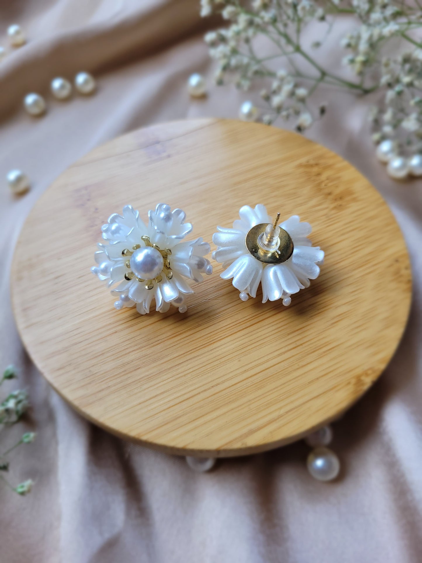 Porcelain White Petal Earrings