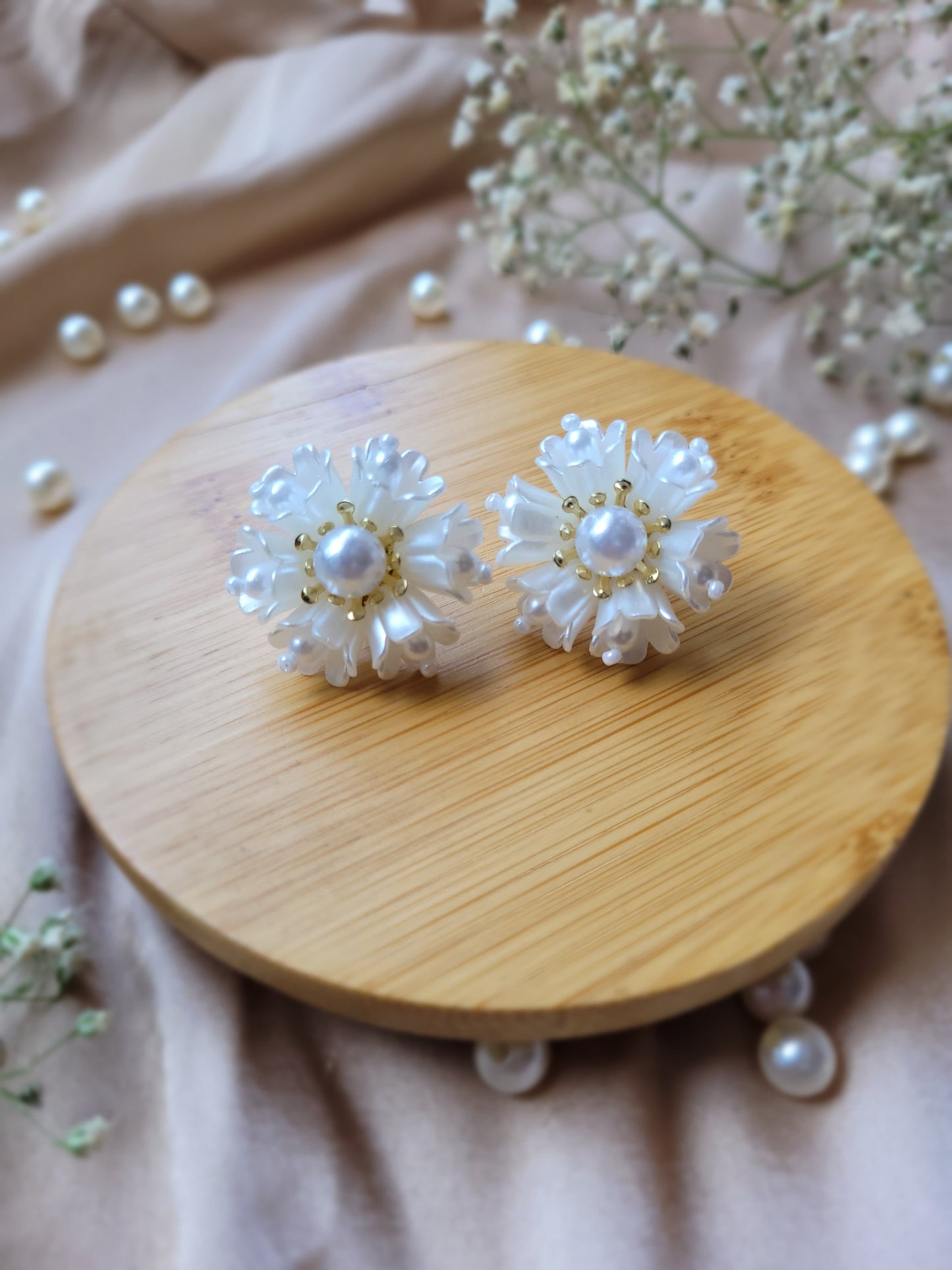Porcelain White Petal Earrings