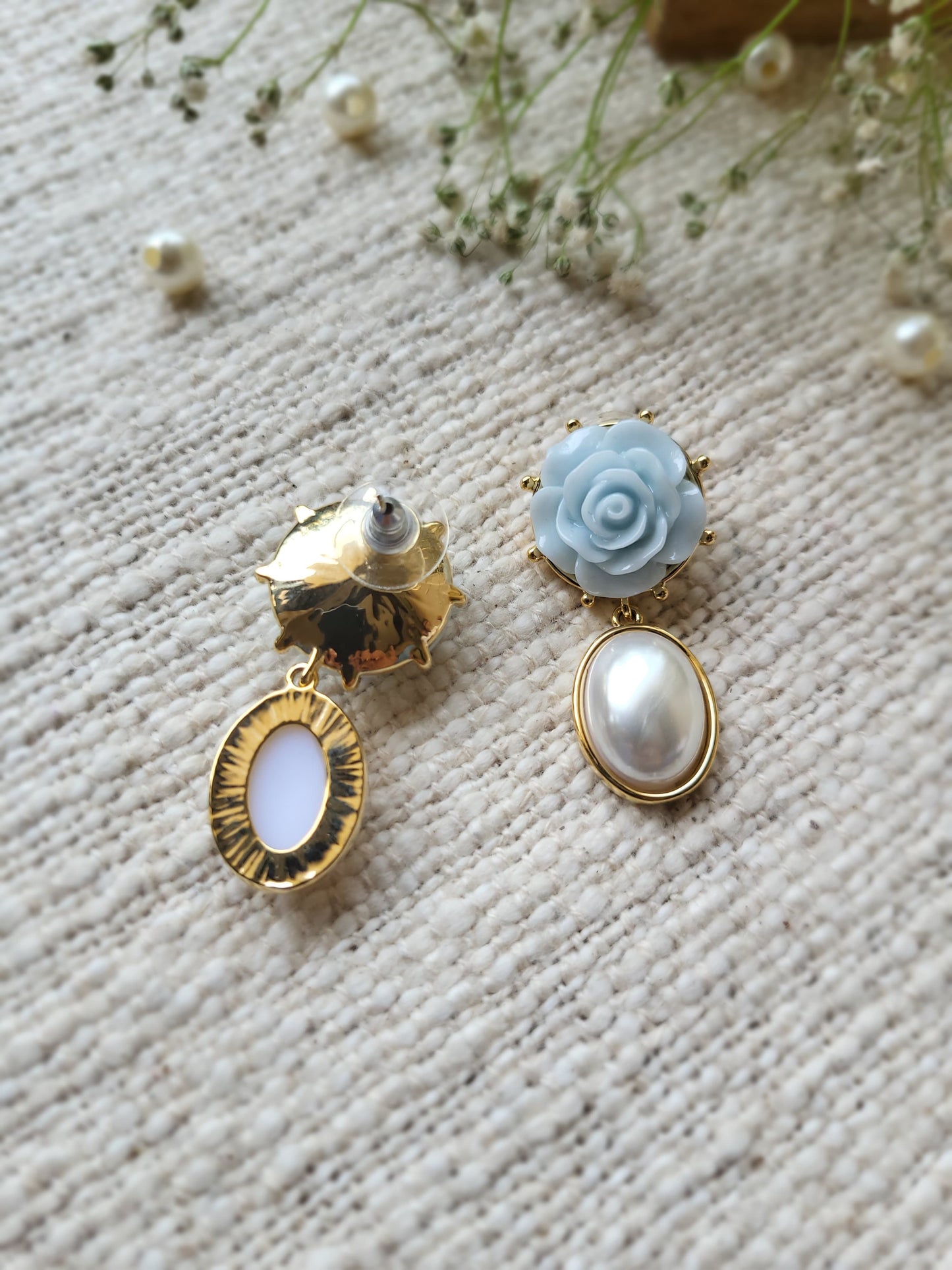 Rose-Pearl Earrings