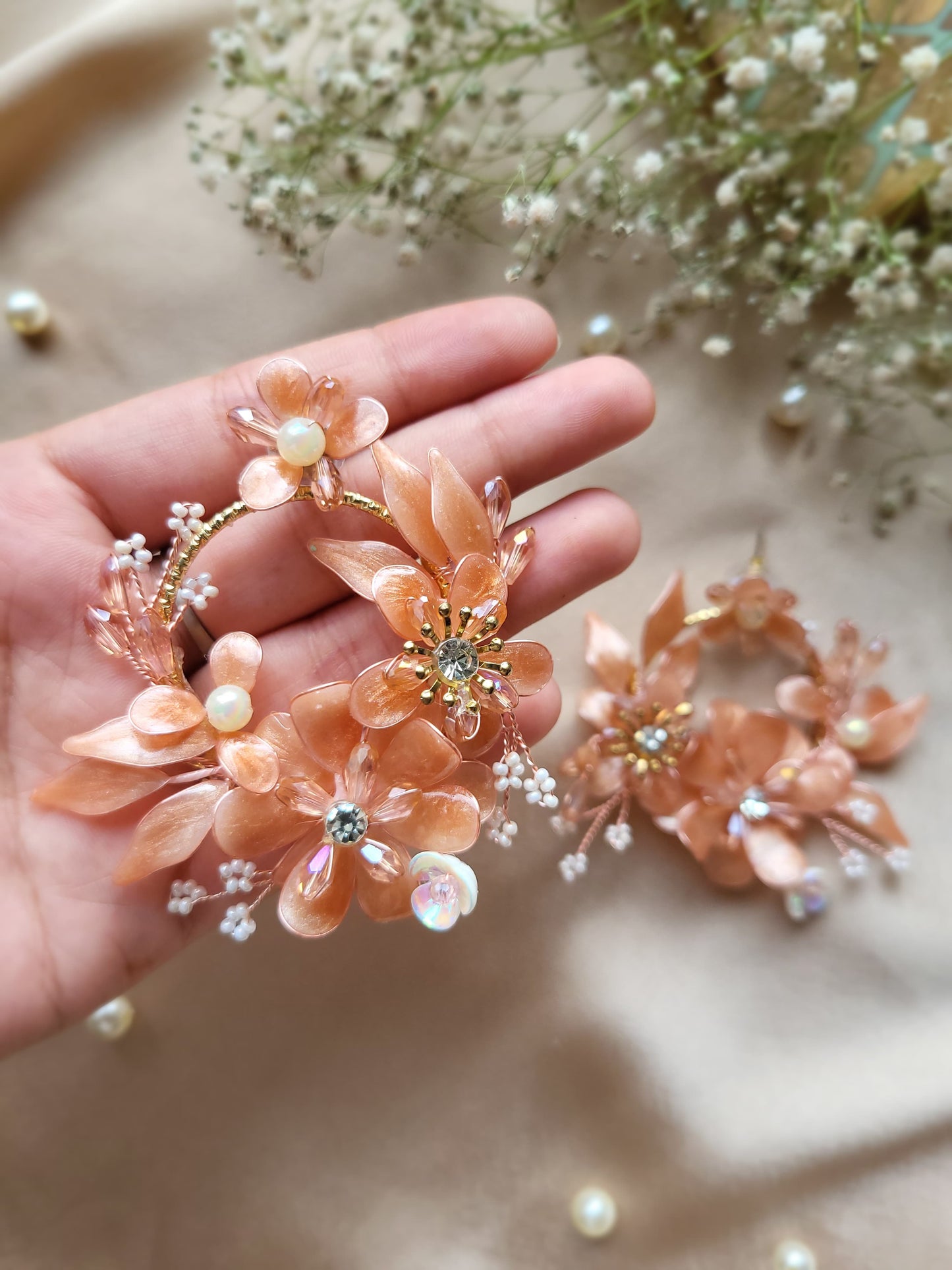Apricot Petal Earrings