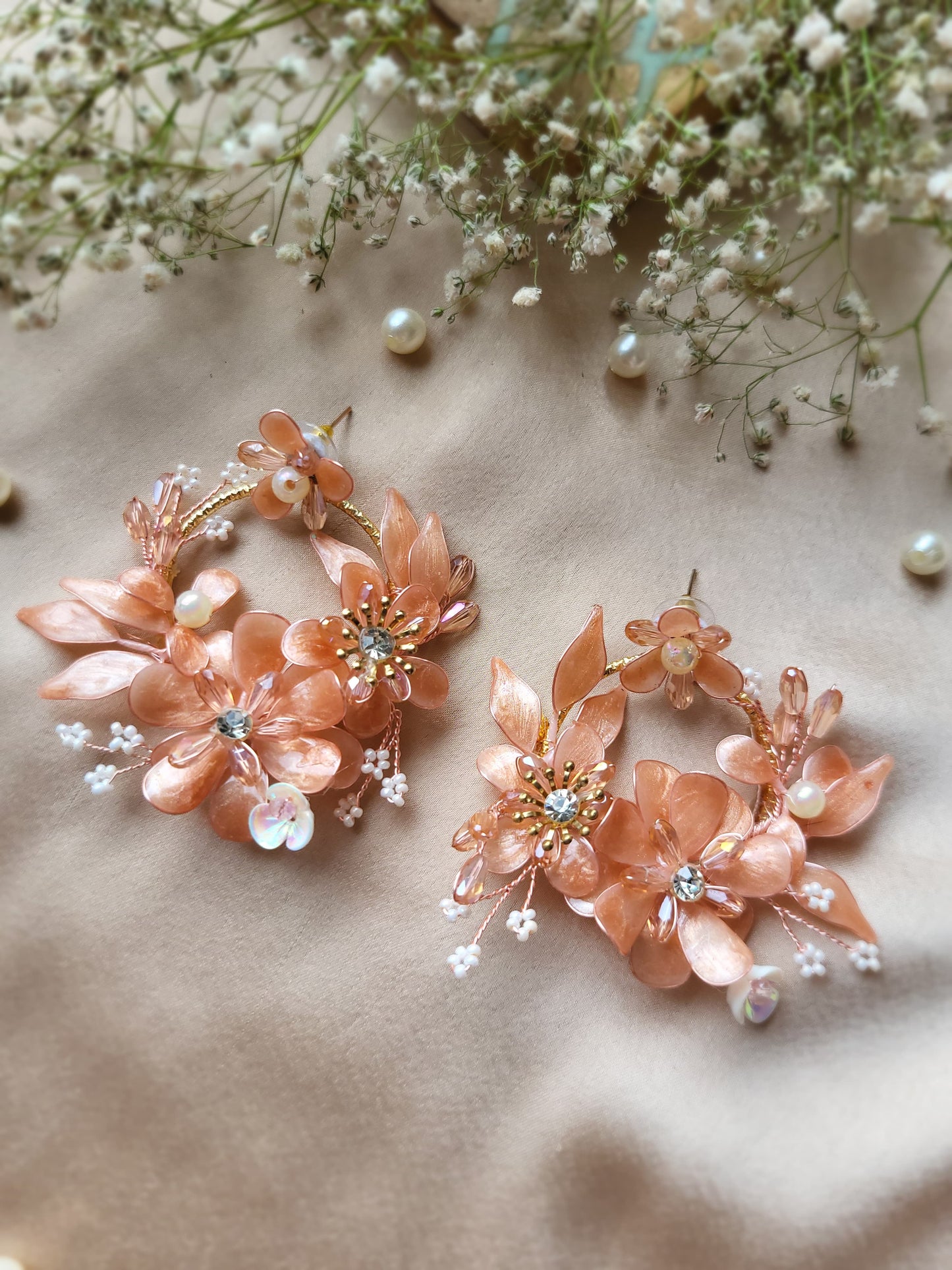 Apricot Petal Earrings