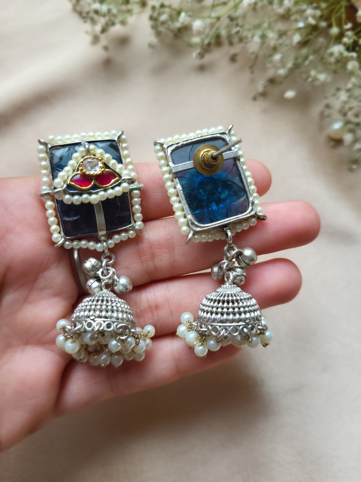 Emerald Floral Earrings