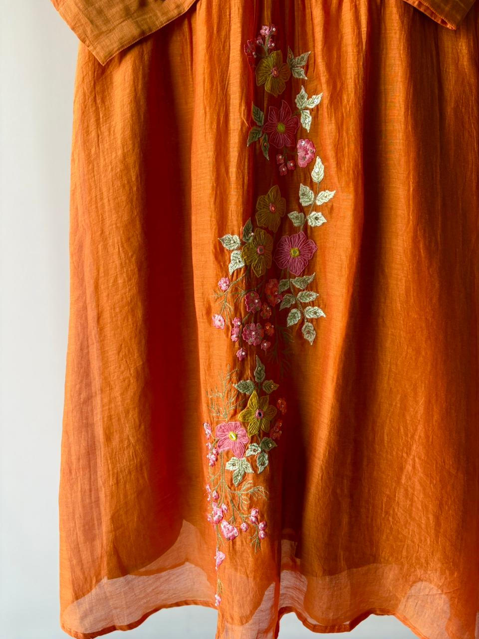 Marigold Mulchanderi Set (Ready To Ship)