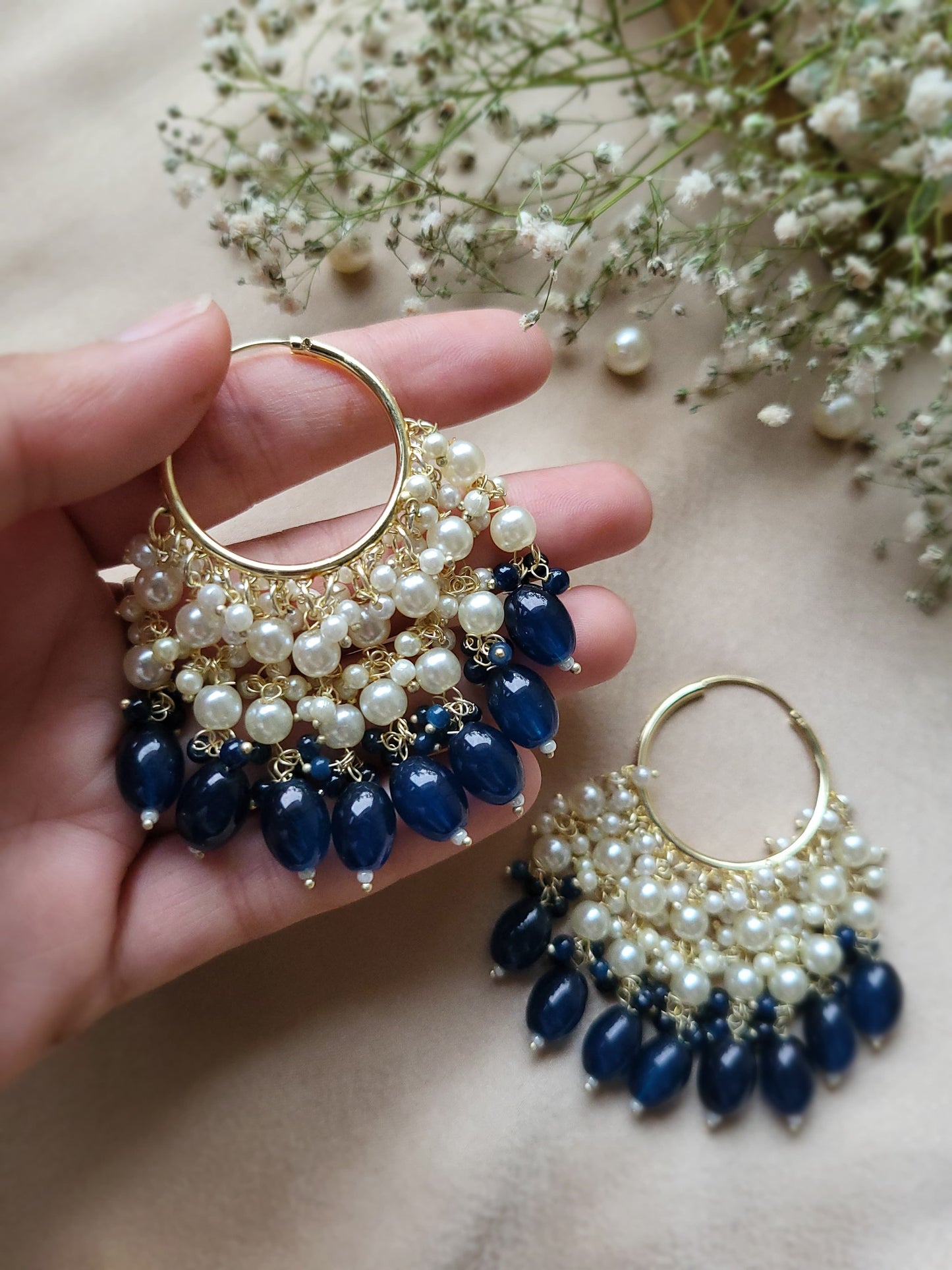 Indigo Kundan Chandbali
