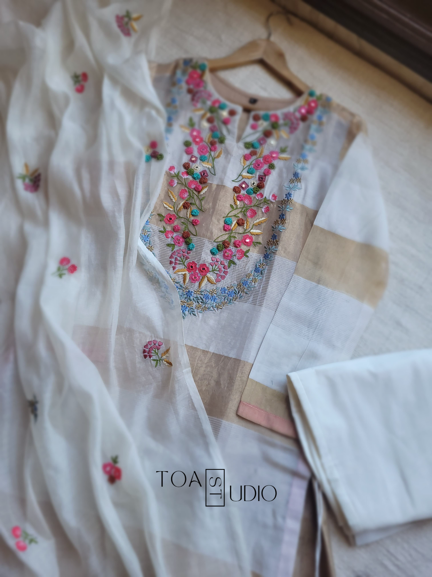Ivory Saraswati 4 Pc Set (Ready To ship)