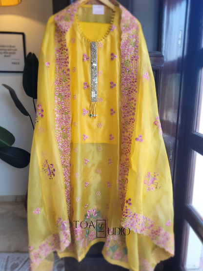 Flamingo Unstitch suit (Ready To Ship)