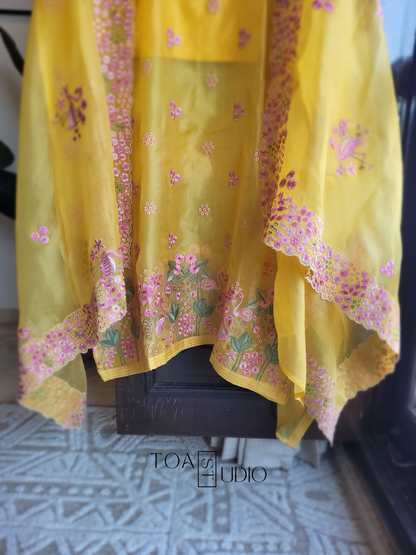 Flamingo Unstitch suit (Ready To Ship)