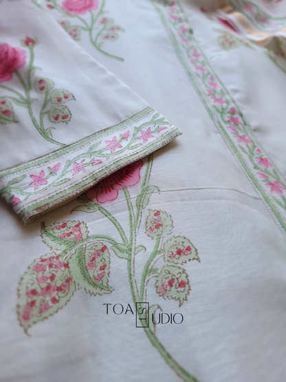 Rose Chanderi suit Set  ( Readystock)