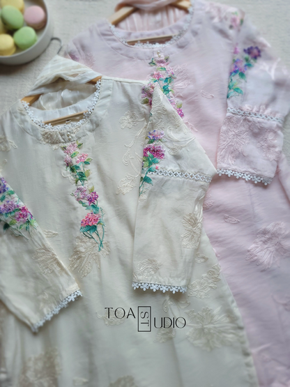Orchid Paradise Kurti Set (Ready To Dispatch)