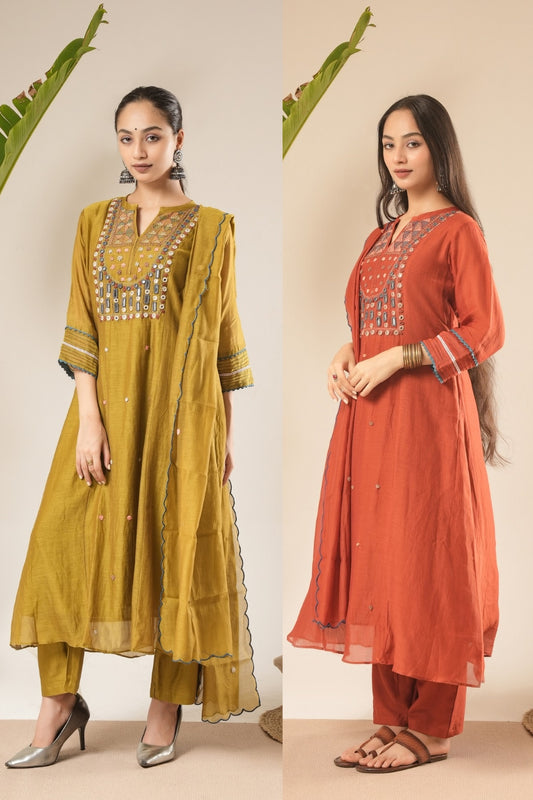 Sugandha Ethnic Mulchanderi Set (Ready To Ship)