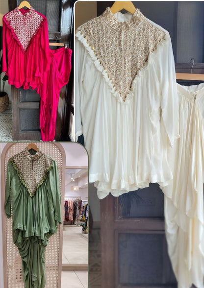Jharokha Drape Indowestern set (Ready To Ship).
