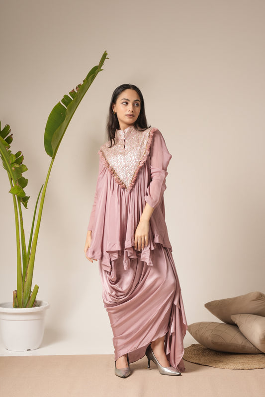 Jharokha Drape Indowestern set (Ready To Ship).