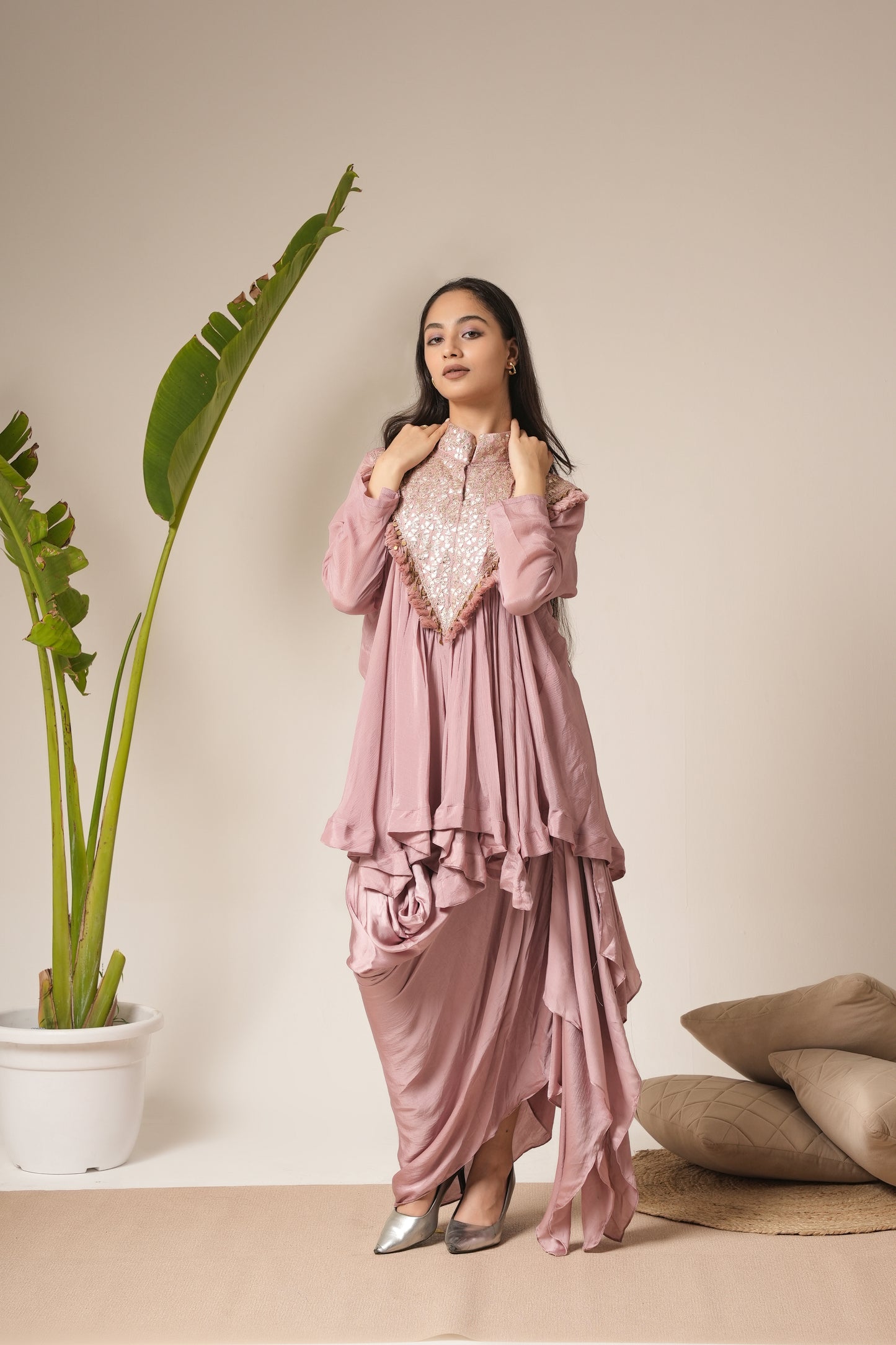 Jharokha Drape Indowestern set (Ready To Ship).