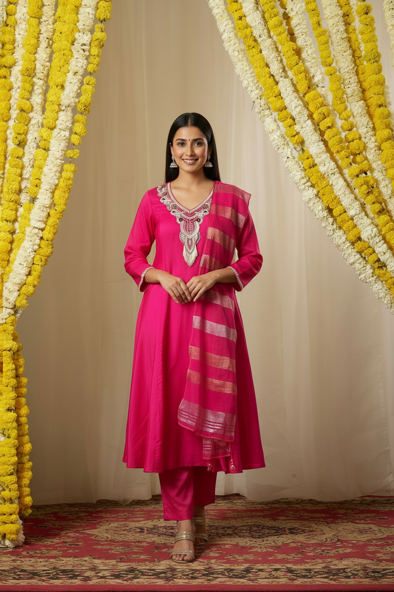 Rani Pearl Anarkali Suit  (Ready to ship)