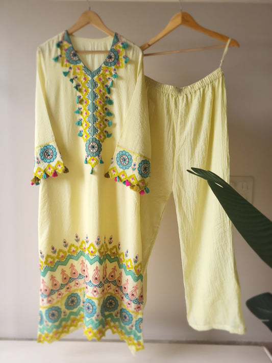 Popsicle Pheran Suit Set - Applique technique (5 Days Dispatch Time)