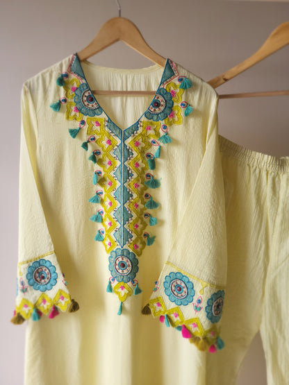 Popsicle Pheran Suit Set - Applique technique (5 Days Dispatch Time)