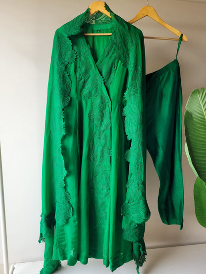 Ruby/ Emerald Anarkali Set