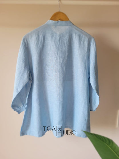 Cool Mist Linen Shirt (Ready To Ship)