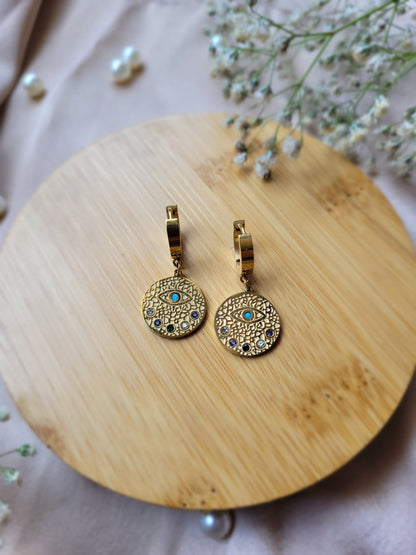 Evil Golden Plate Earrings