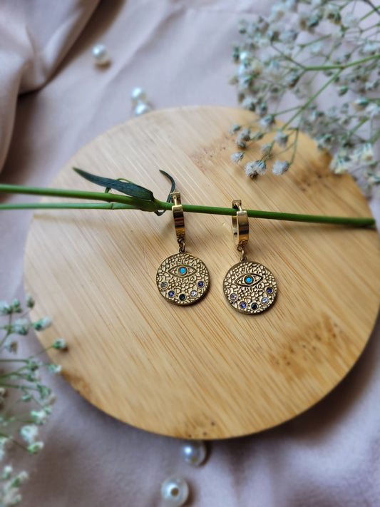 Evil Golden Plate Earrings
