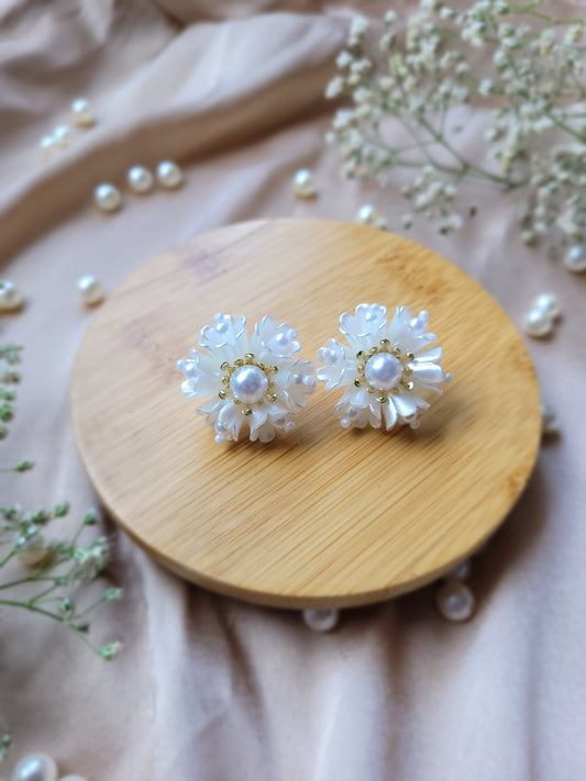 Porcelain White Petal Earrings