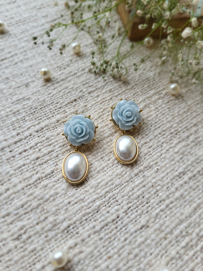 Rose-Pearl Earrings