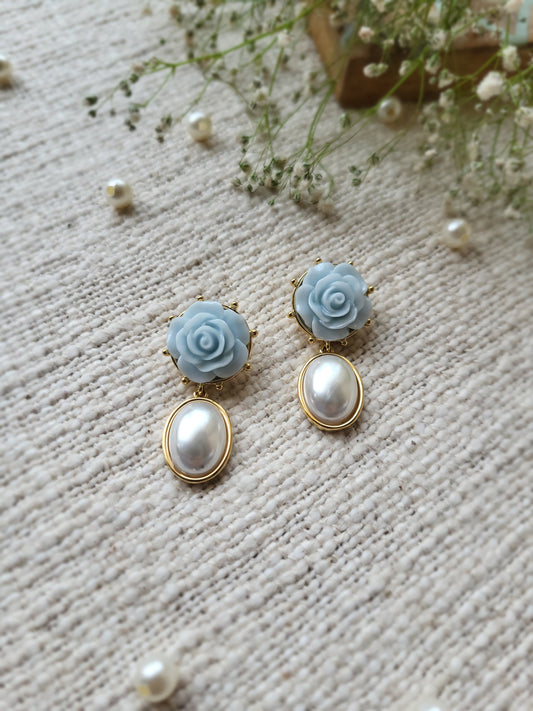 Rose-Pearl Earrings