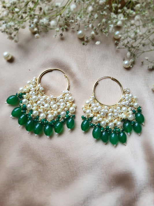 Green Kundan Chandbali