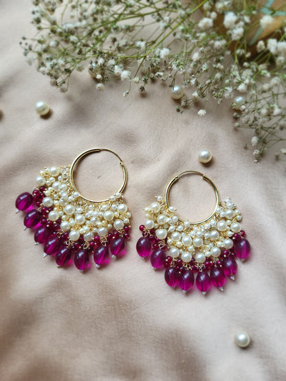 Purple Pearl Chandbali 💜