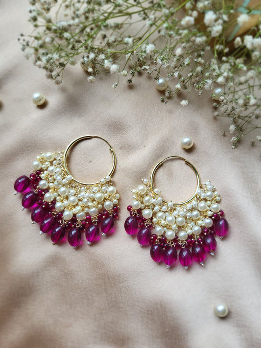 Purple Pearl Chandbali 💜