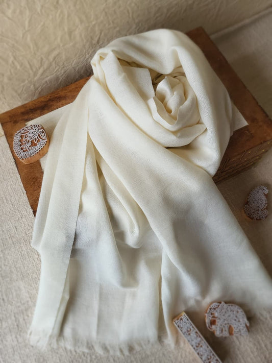 Ivory 100% Wool shawl
