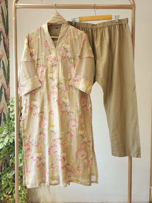 Oat beige suit set