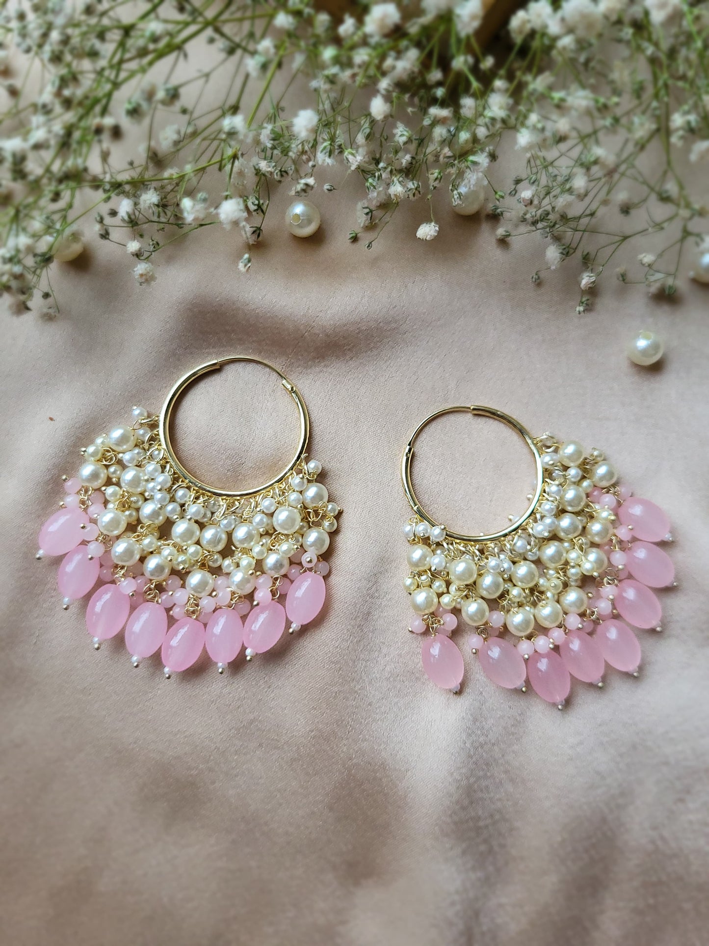 Pink kundan Chandbali 🩷