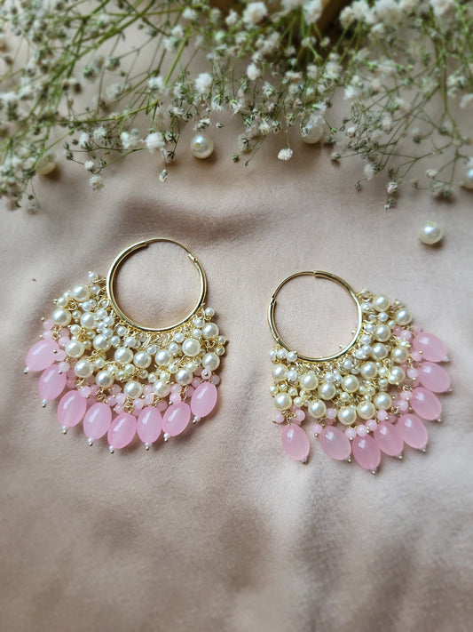 Pink kundan Chandbali 🩷
